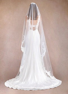 front Persila Lace Chapel Length Veil