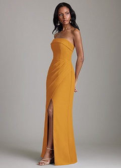 Azazie Aretha Brudepigekjoler En streg Stropløs Chiffon Gulv-længde Kjole image6