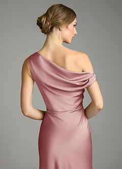 Azazie Emerson Bridesmaid Dresses Dusty Rose Mermaid Off the Shoulder Stretch Satin Dress image7