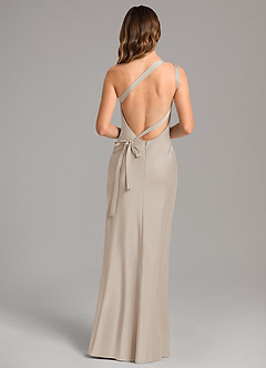 Azazie Monroe Bridesmaid Dresses Frost Mermaid One Shoulder Stretch Satin Dress image2