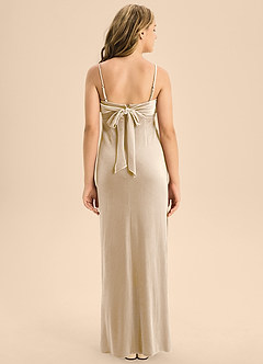 Azazie Mai Junior Vestido de Champán de terciopelo de Corte en A con Escote de Corazón image2