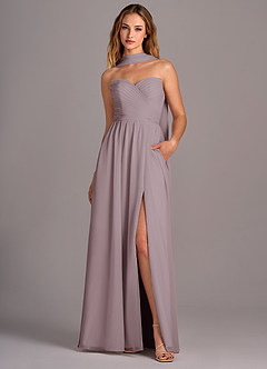 Azazie Joni Bridesmaid Dresses Dusk A-Line Strapless Chiffon Convertible Dress image1