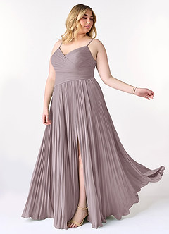 Azazie Vini Bridesmaid Dresses Dusk A-Line V-Neck Pleated Chiffon Dress image10