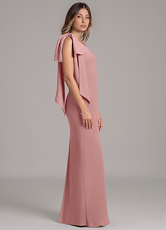 Azazie Capri Bridesmaid Dresses Dusty Rose A-Line One Shoulder Chiffon Dress image3
