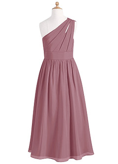 Azazie Molly Junior Vintage Mauve A-Line Pleated Chiffon Dress image7