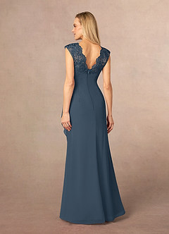 Azazie Gladys Mother of the Bride Dresses Neptune A-Line Queen Anne Lace Chiffon Dress image4