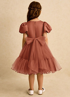 Azazie Cocoa vestidos de niña de las flores Vestido de Castaño de Tul de Princesa con Plisado image6