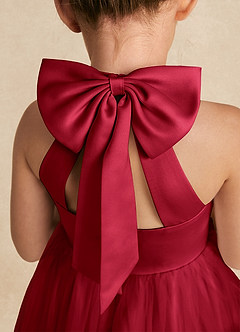 Azazie Bev Flower Girl Dresses Scarlet A-Line Convertible Tulle Dress image5