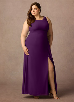 Azazie Galvan Mère de la mariée Robes Robe Trapèze en Mousseline de soie Paillettes Grain De Raisin image10