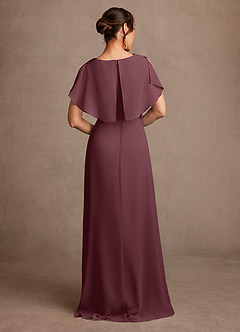 Azazie Frieda Mère de la mariée Robes Robe Trapèze en Mousseline de soie Appliqué Sangria image3