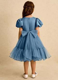 Azazie Cocoa Abiti da Ragazza di Fiori Abito Principessa in Tulle Plissettato Bermuda image6