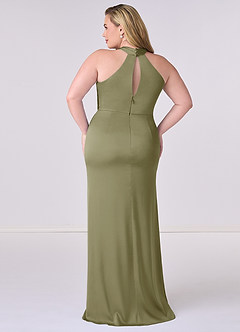 Barbie ♥ Azazie Bridesmaid Dresses Pistachio Sheath Stretch Satin Dress image8