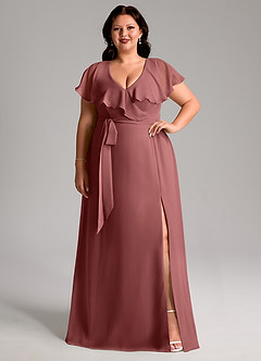 Azazie Lainey Bridesmaid Dresses Amethyst A-Line with Pockets Chiffon Dress image8