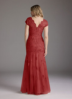 Azazie Marbella Mother of the Bride Dresses Rust Mermaid Queen Anne Sequins Lace Dress image7