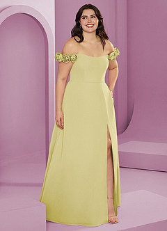 Barbie ♥ Azazie Bridesmaid Dresses Lemon Sorbet A-Line Off the Shoulder Chiffon Convertible Dress image11