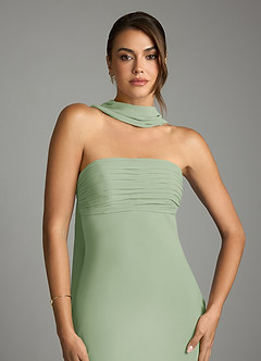 Azazie Saylor Brudtärnklänningar Klä av Sjöjungfru i Chiffong Axelbandslös Dusty Sage image6