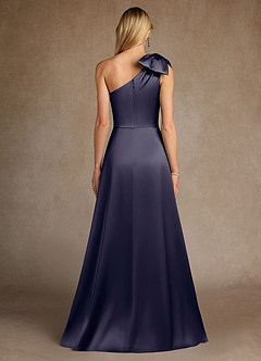 Azazie Easton Mother of the Bride Dresses Stormy A-Line One Shoulder Stretch Satin Dress image3