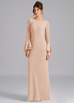 Azazie Leone Jurken voor bruidsmeisjes Jurk van Chiffon met Zeemeermin Korset Engelse Roos image5