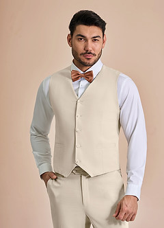 front William Tan Comfort Blend Suit Vest