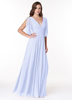 Azazie Temeka Bridesmaid Dresses Lavender A-Line Ruched Chiffon Dress image4