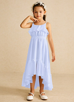Azazie Karmen Flower Girl Dresses Lavender A-Line Ruched Chiffon Dress image4
