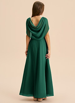 Azazie Lambie Junior Emerald A-Line Pleated Chiffon Dress image1