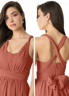 Azazie Olani Bridesmaid Dresses Clay A-Line Off the Shoulder Chiffon Convertible Dress image5