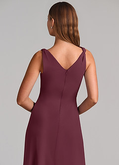 Azazie Nerine Brudtärnklänningar Klä av A-Linje i Chiffong Plisserad Cabernet image7