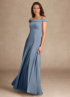 Azazie Ewa Mother of the Bride Dresses Twilight A-Line Off the Shoulder Mesh Dress image4