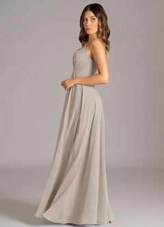 Azazie Amani Bridesmaid Dresses Frost A-Line Pleated Chiffon Dress image3