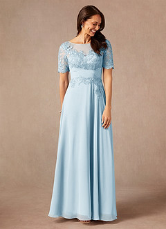 Azazie Raissa Kleider für die Brautmutter A-Linie Spitze Chiffon Kleid Himmelblau image7