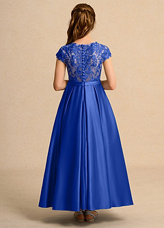 Azazie Bunny Junior Formal vestidos de niña de las flores Vestido de Azul Real de Encaje de Princesa image2