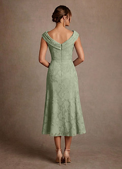 Azazie Keith Klänningar till brudens mor Klä Tubklänning i Blommig Utbrändhet Plisserad Agave image2