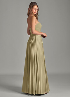 Azazie Chiana Final Sale Dusty Blue A-Line Strapless Chiffon Dress image5