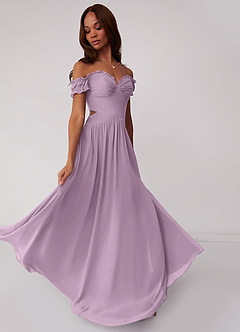Barbie ♥ Azazie Bridesmaid Dresses Wisteria A-Line Off the Shoulder Chiffon Convertible Dress image2