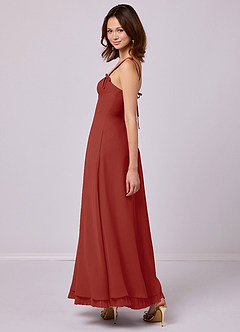 Barbie ♥ Azazie Bridesmaid Dresses Terracotta A-Line Pleated Chiffon Dress image5