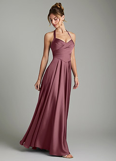 Azazie Tenaya Bridesmaid Dresses Desert Rose A-Line Sweetheart Neckline Stretch Satin Dress image6