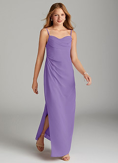 Azazie Mai Junior Tahiti Sheath Pleated Chiffon Dress image4