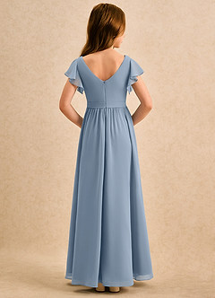 Azazie Milly Girls Formal Abiti da Ragazza di Fiori Abito A-Line in Chiffon Plissettato Blu Polveroso image2