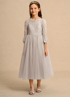 Azazie Lamb Girl vestidos de niña de las flores Vestido de Escarcha de Encaje de Princesa image4