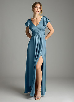 Azazie Omari Bridesmaid Dresses Bermuda A-Line Stretch Satin Dress image1