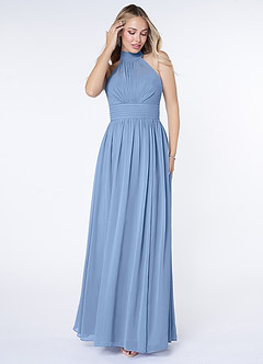Azazie Iman Bridesmaid Dresses A-Line A-Line Ruched Chiffon Floor-Length Dress image4