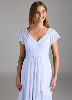Azazie Omari Bridesmaid Dresses Lavender A-Line Mesh Dress image3