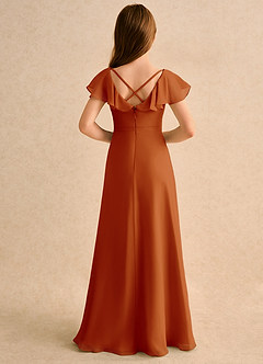 Azazie Nari Junior Formal Flower Girl Klänningar Klä A-Line i Chiffong med ärmar image2