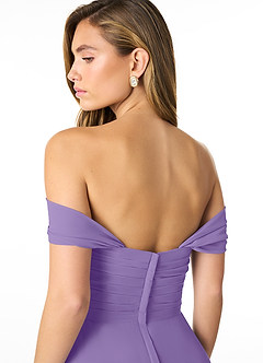 Azazie Kaitlynn Robes de demoiselle d'honneur Robe Empire Convertible en Mousseline de soie Gerafft Tahiti image6