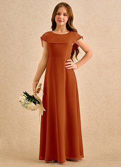 Azazie Kittie Girls Formal Flower Girl Klänningar Klä A-Line i Chiffong image5