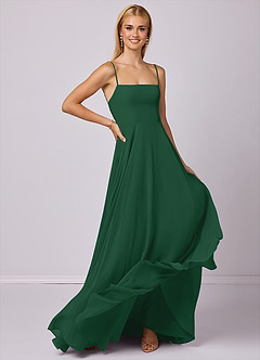 Barbie ♥ Azazie Bridesmaid Dresses Dark Green A-Line Chiffon Dress image3
