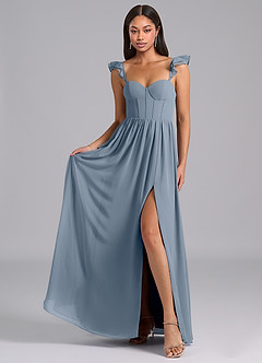 Azazie Denisse Bridesmaid Dresses Twilight A-Line Ruched Chiffon Dress image4
