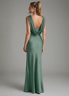 Azazie Elena Bridesmaid Dresses Eucalyptus Mermaid Pleated Stretch Satin Dress image2
