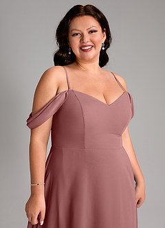 Azazie Marley Bridesmaid Dresses Desert Rose A-Line Off the Shoulder Chiffon Convertible Dress image16